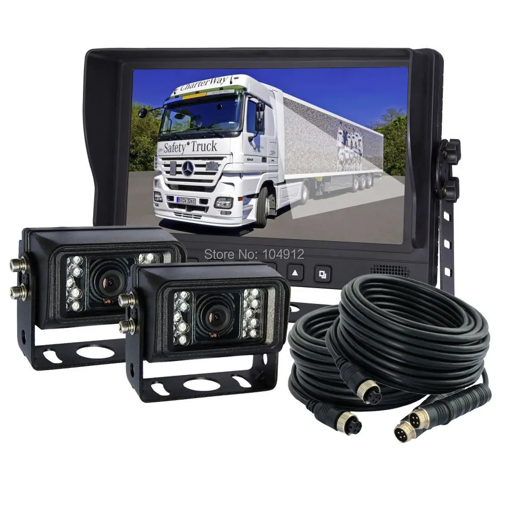 9" Digital LCD Car Rear View Camera Kit & 2pcs Waterproof CCD IR