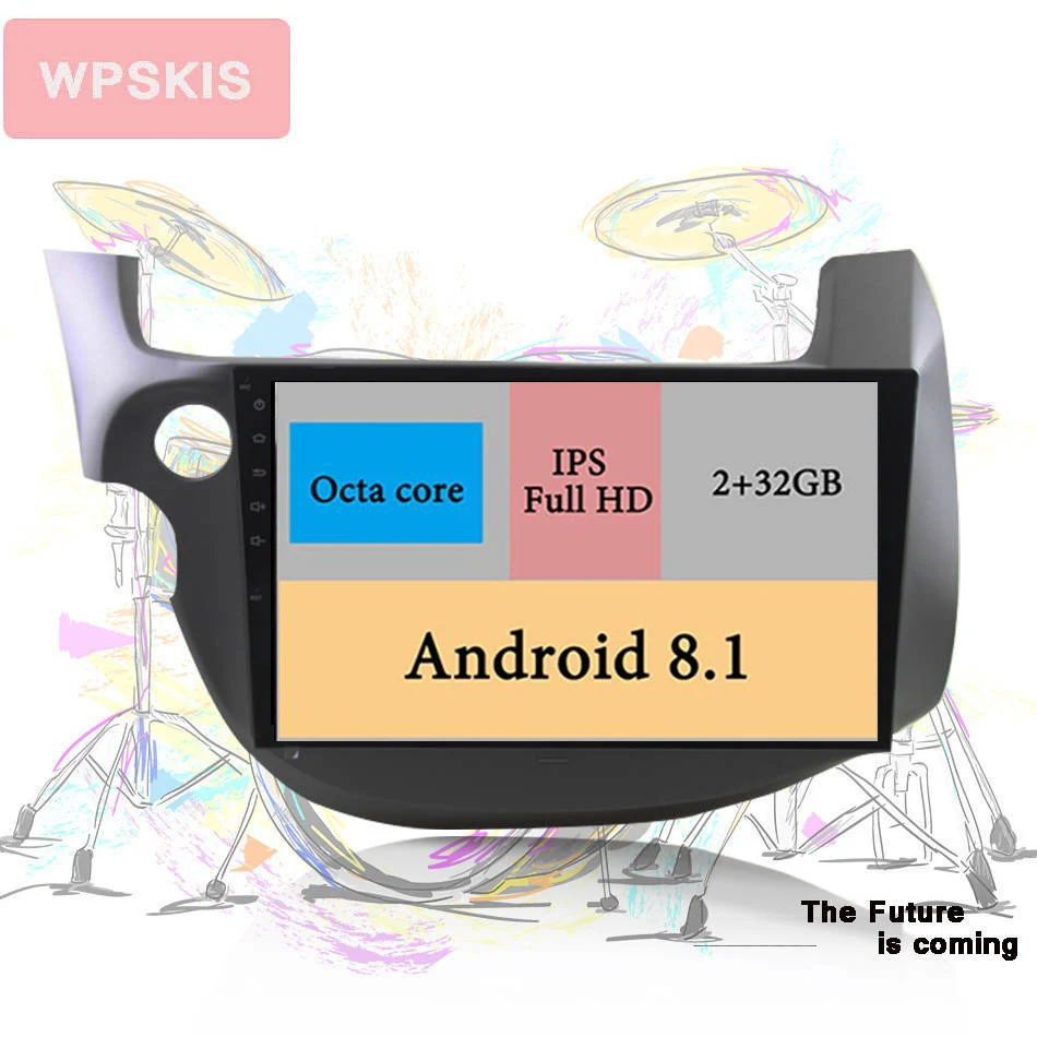 Sale IPS 10.1" Octa 8 core 2G RAM 32 ROM 2 din Android 9.0 Car DVD GPS Navi For Honda fit 2007 2008 2009 2010 2012 13 Tape Recorder 0