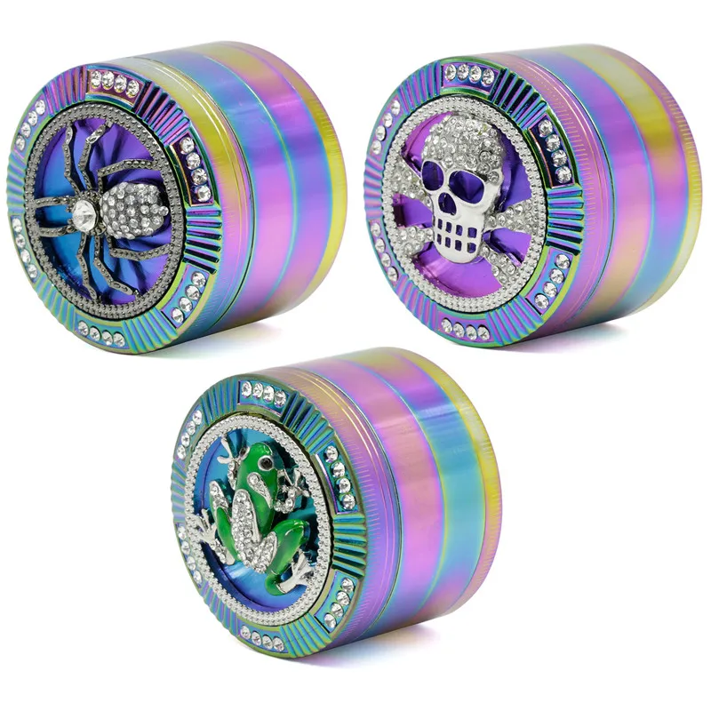 

Spider Herb Tobacco Spice Weed Grass Grinder Smoke Frog Crusher Aluminum Herbal Herb Muller Mill Pollinator Shantou Chicha Tools