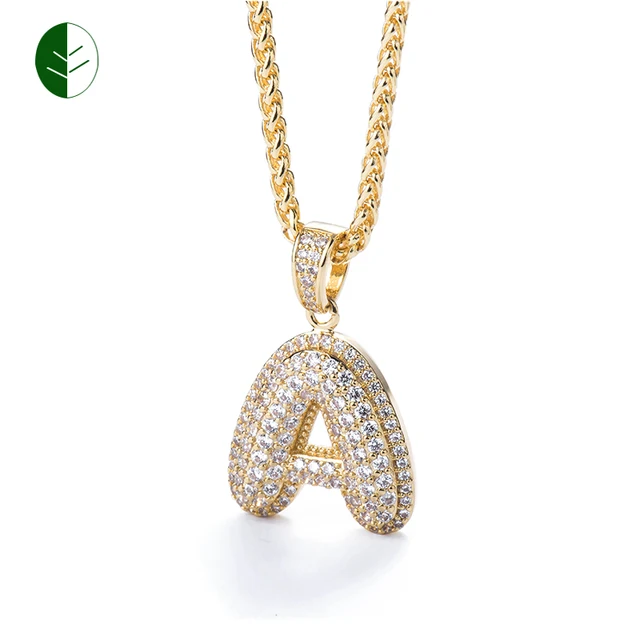 bubble initial necklace