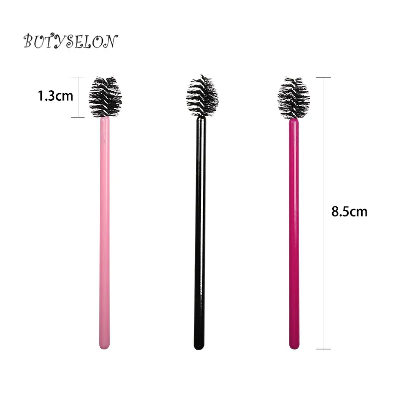 손잡이 일회용 물방울 모양 화장품 브러시, 나일론 마스카라 지팡이 속눈썹, 메이크업 브러시, 속눈썹 연장 도구, 200 개