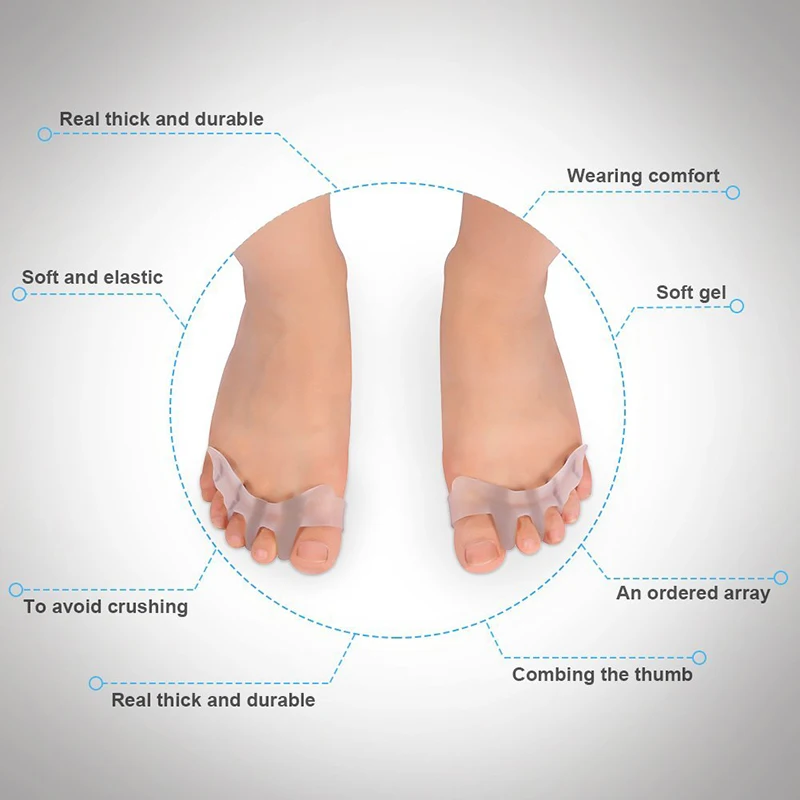 1 пара силиконовых пальцев ног гель коррекция вальгусной деформации боли разделитель для пальцев ног Педикюр, уход за ногами защита от бурения корректор L0149