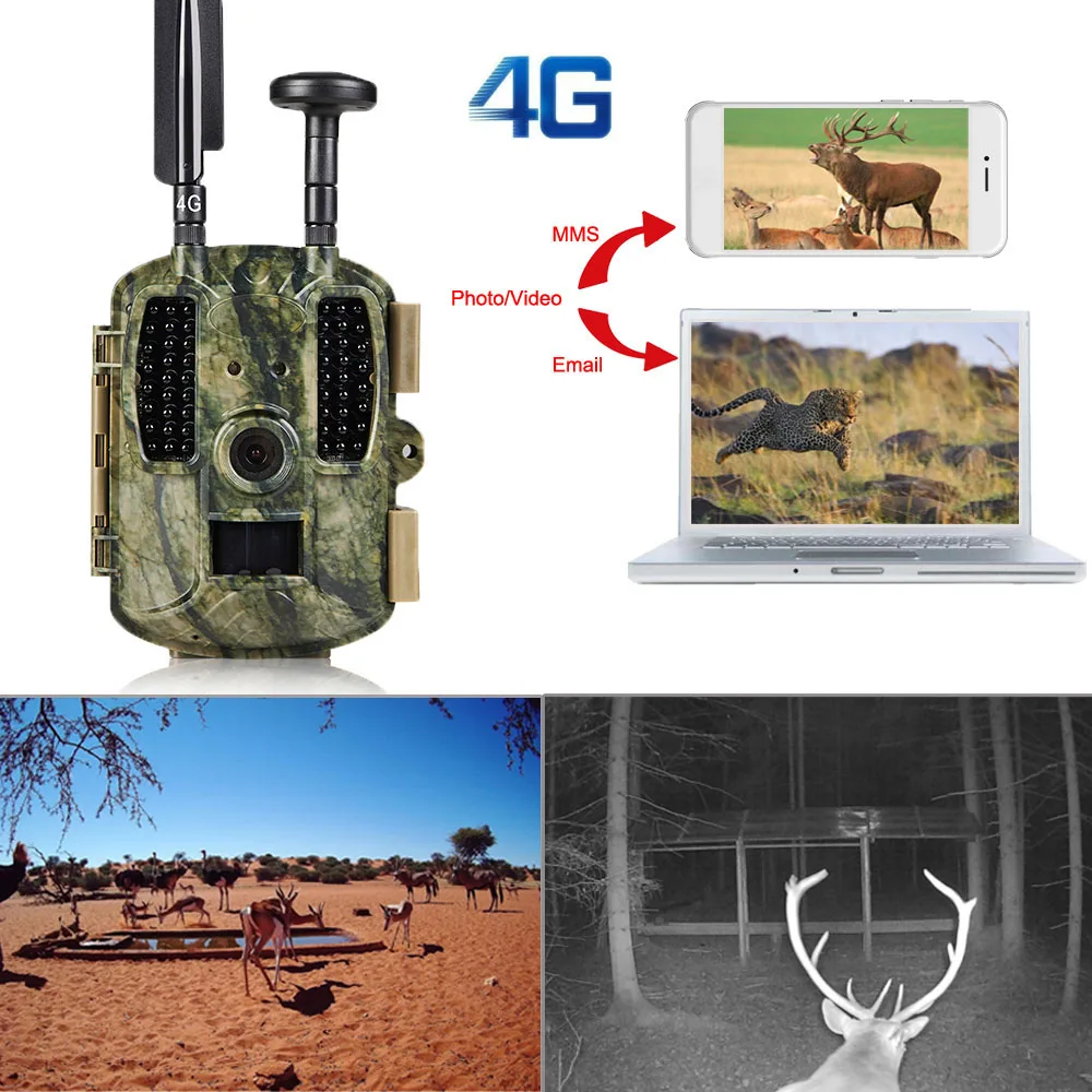 GPS Hunting Camera 4G FDD-LTE Camera Chasse 1080P Video Photo-Traps Trail BL480L-P Wild Night Vision Photo traps