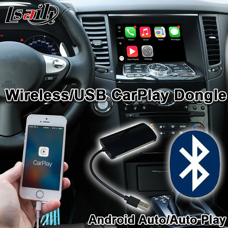 Plug & Play Android GPS caja de navegación para QX80 Infiniti interfaz Android compatible con carplay inalámbrico, control de perilla OEM por Lsailt