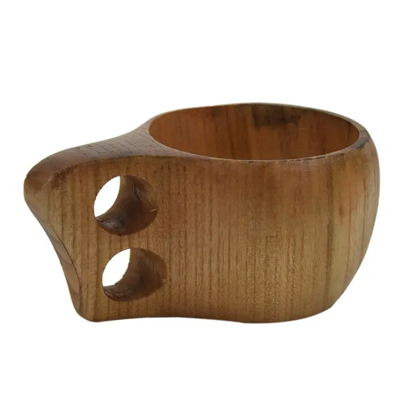 

Wooden Cup Primitive Handmade Natural Wood Coffee Tea Beer Juice Milk Mug Wood-color F(150ML)