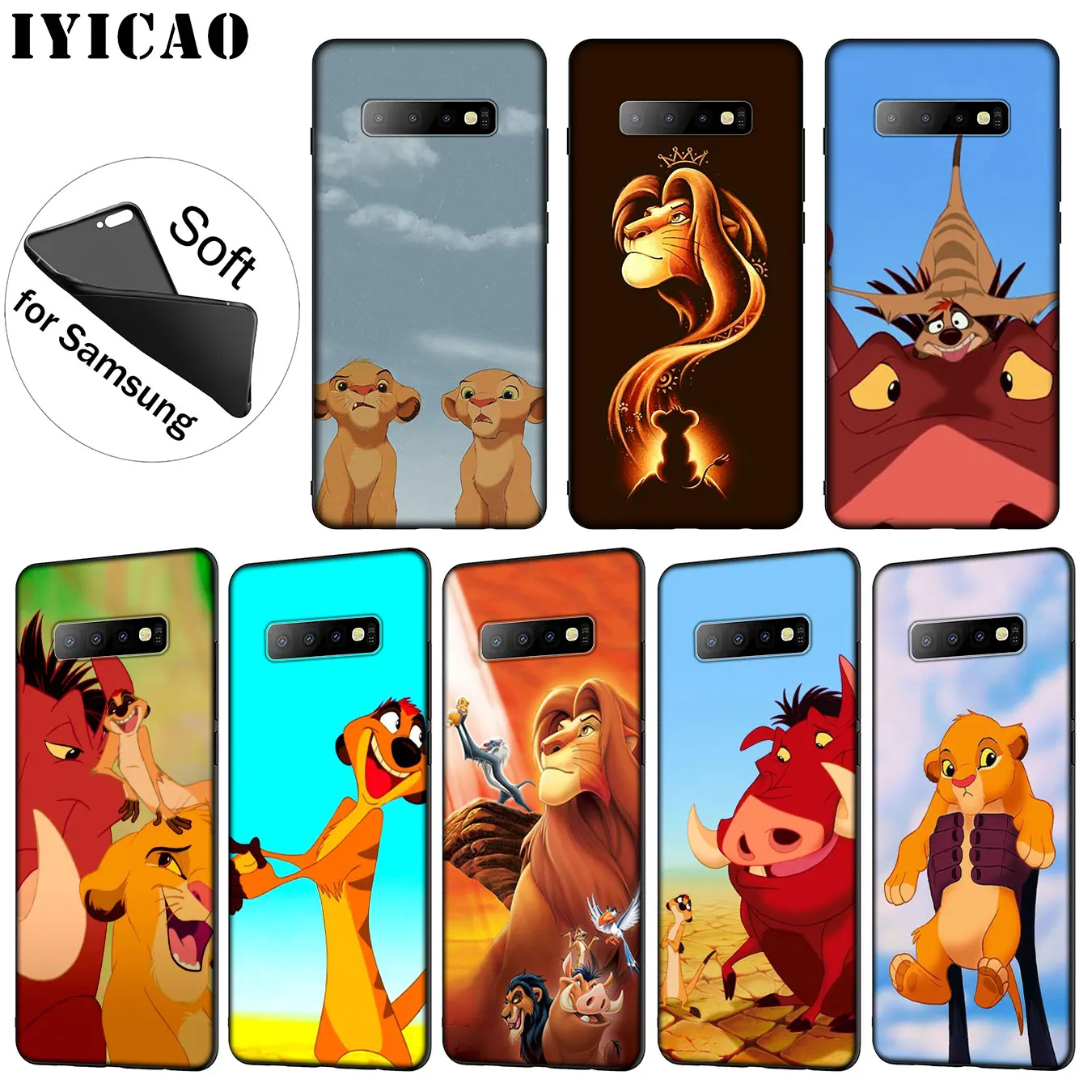IYICAO Король Лев Мягкий силиконовый чехол для телефона Samsung Galaxy S10 S9 S8 Plus S6 S7 Edge S10e E TPU