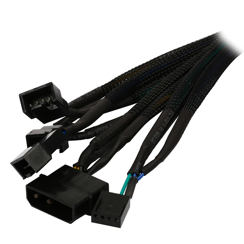Черный сетчатый рукав 12 дюймовый IDE Molex 3 x TX4 4 контактный PWM чехол для процессора