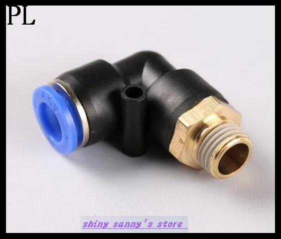 

10Pcs/Lot PL6-M6 6mm to M6" Pneumatic Connectors Elbow Fitting BSPT
