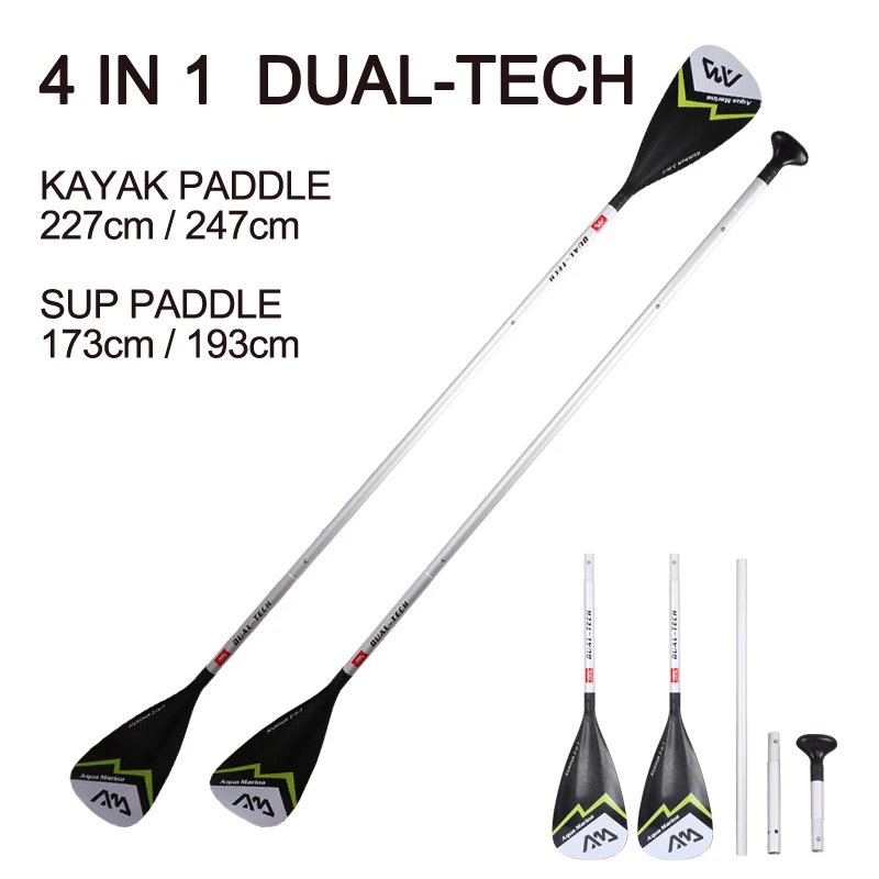 Online AQUA MARINA de aluminio de doble paleta de doble tecnología para kayak inflable barco sup board de pie paddle surfboard oar T handle