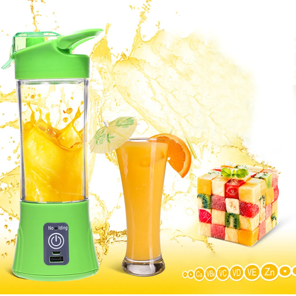 Blender Mixer 380ml Plastic Charging Juicer Extractor Blender Mode Machine Smoothie Maker Household Small Juice Extractor