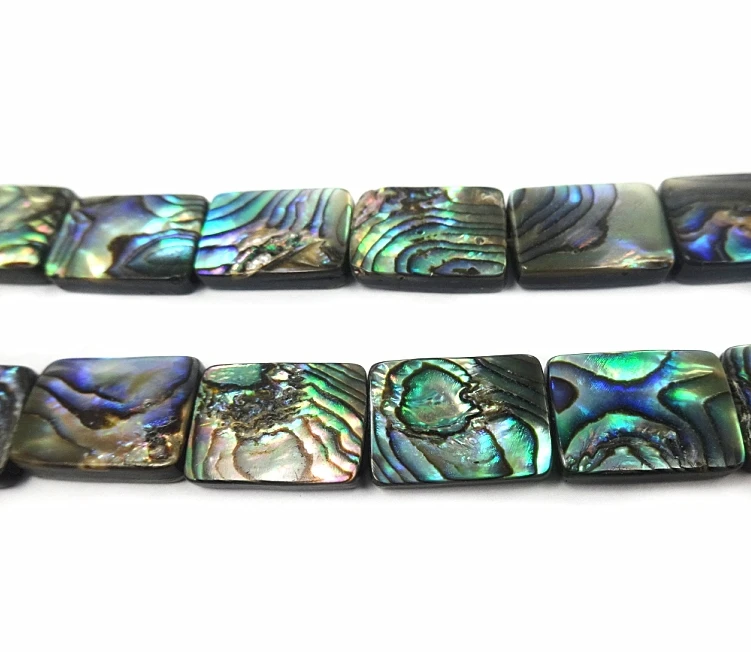 

1Strand Approx. 15.5" Peacock Abalone Shell Loose Coin Beads Shell Beads Square Shape Mother of Pearl Beads DIY Jewelry