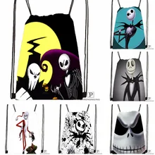 Изготовленный На Заказ Джек Скеллингтон lord походная сумка на шнурке милый рюкзак для детей(черная спинка) 31x40 см#180531-03-32