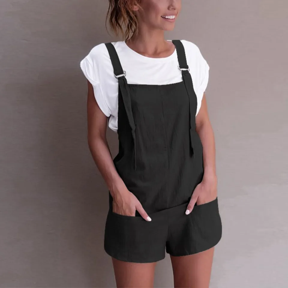 linen dungarees shorts