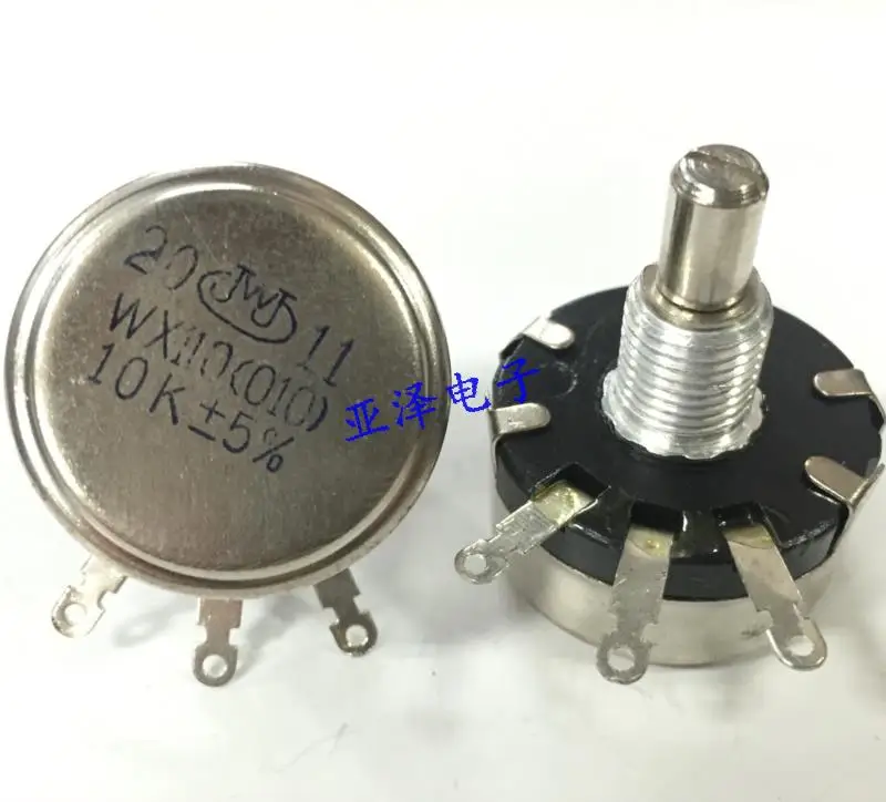 2PCS/LOT WX110 (010) single turn wirewound potentiometer B10K round
