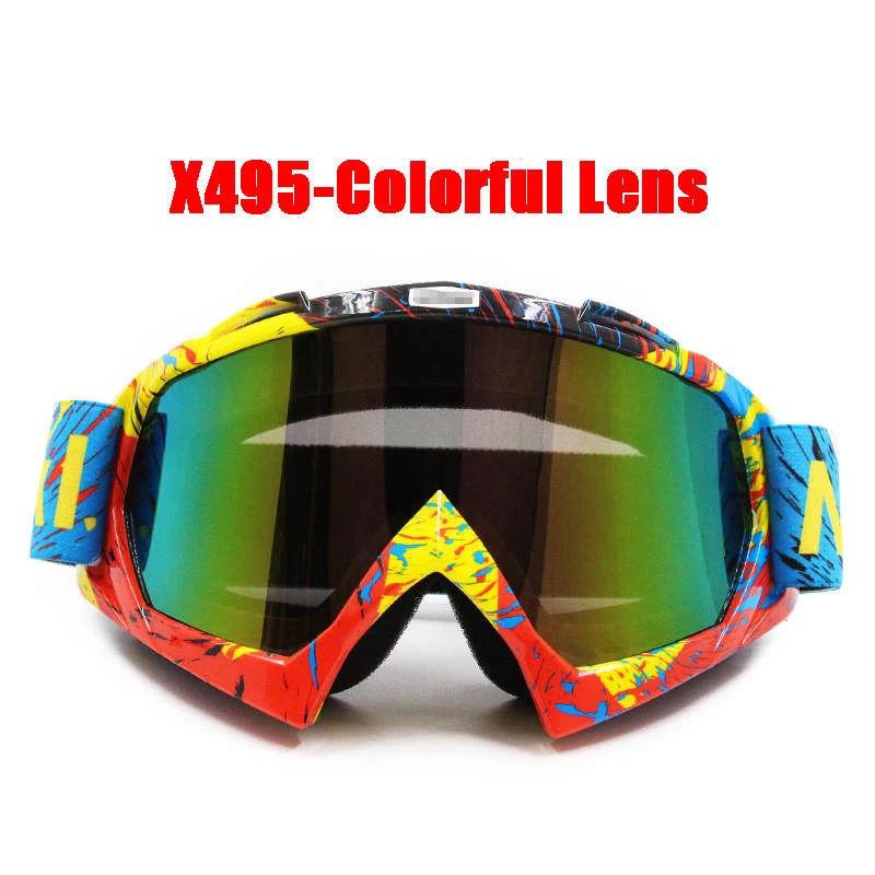 Спортивные очки для мотокросса, очки для мотокросса, очки для гонок, Gafas, очки для квадроцикла - Цвет: X495 Colorful Lens