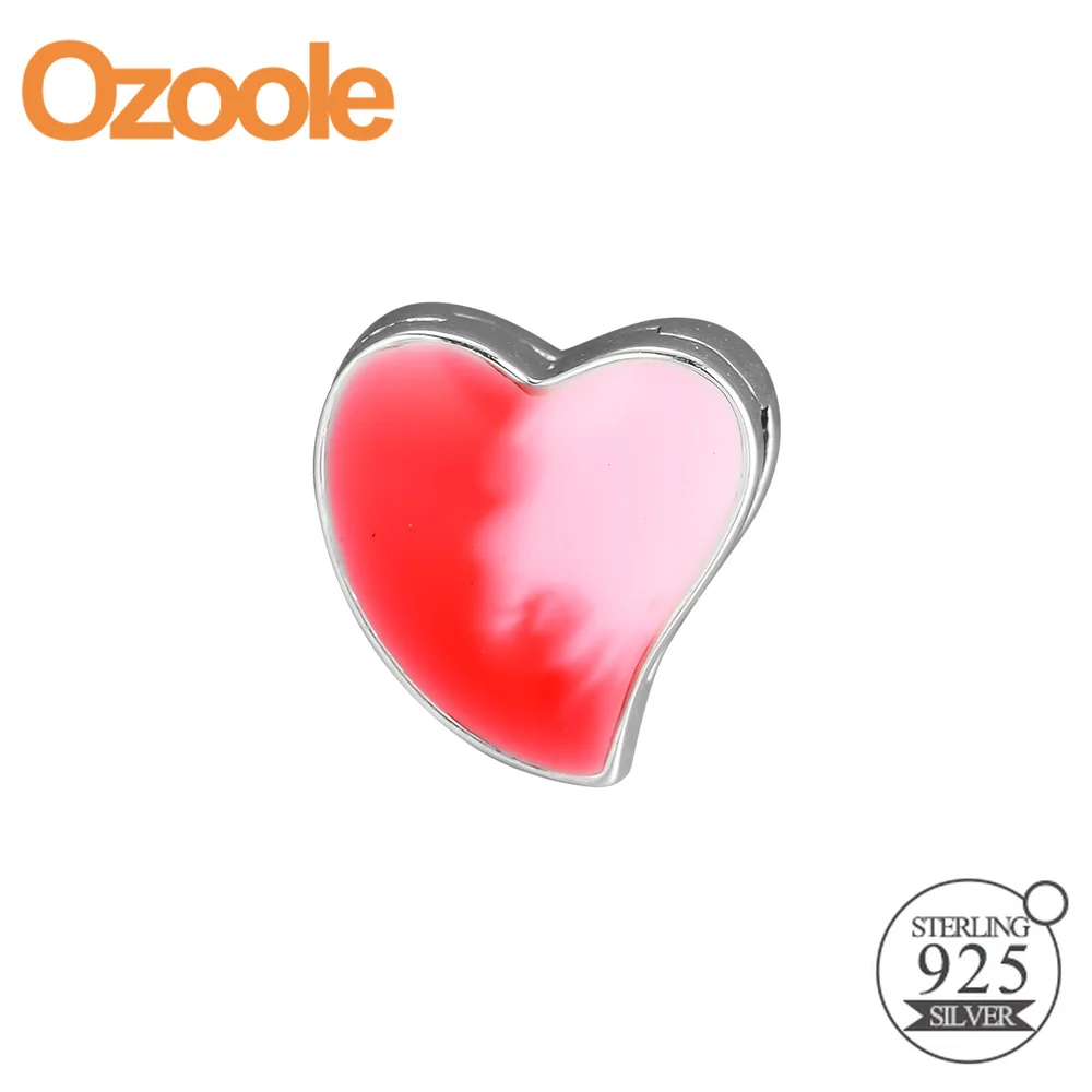 

Authentic 925 Sterling Silver Asymmetric Heart of Love Clip Charm Enamel Bead fit European Beads Charms Bracelets Jewelry