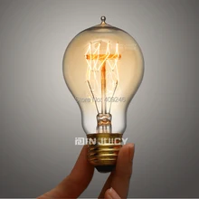 A19 круглый Маркони Копченый светильник, винтажная лампа Эдисона, размножение 40 Вт, 60 Вт, прозрачное стекло, E27, AC220V