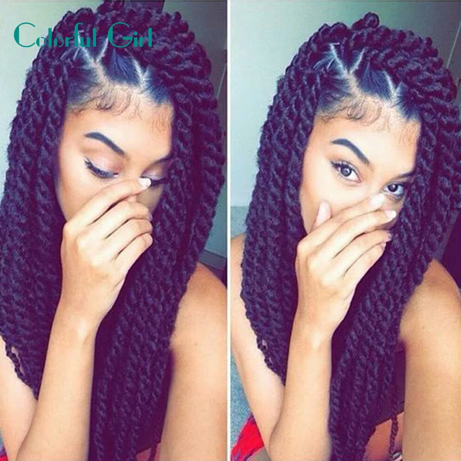 24Inch 12Roots Crochet Braid Hair Senegalese Twist Ombre Black Burgundy Havana Mambo Twist 120g Pack Synthetic