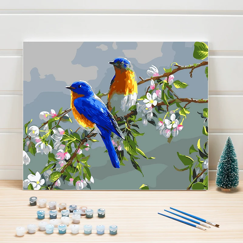 

Painting By Numbers Birds On Canvas,DIY Paint By Number Acrylic 40x50cm,Picture By Numbers One Piece,Color By Numbers For Adults