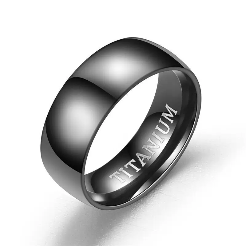 Wholesale Jewelry 316L Titanium steel Smooth Matte Black Rings for