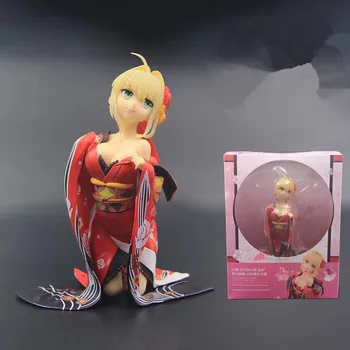 

17cm Anime Alphamax Fate/Extra CCC Saber Kimono Ver. PVC Action Figure Sexy Bath Service Collectible Model Toy