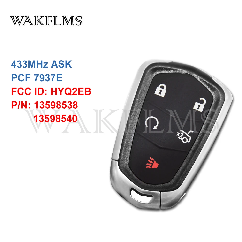 5btn Smart Remote Key Fob 433mhz For Cadillac Ct6 2017