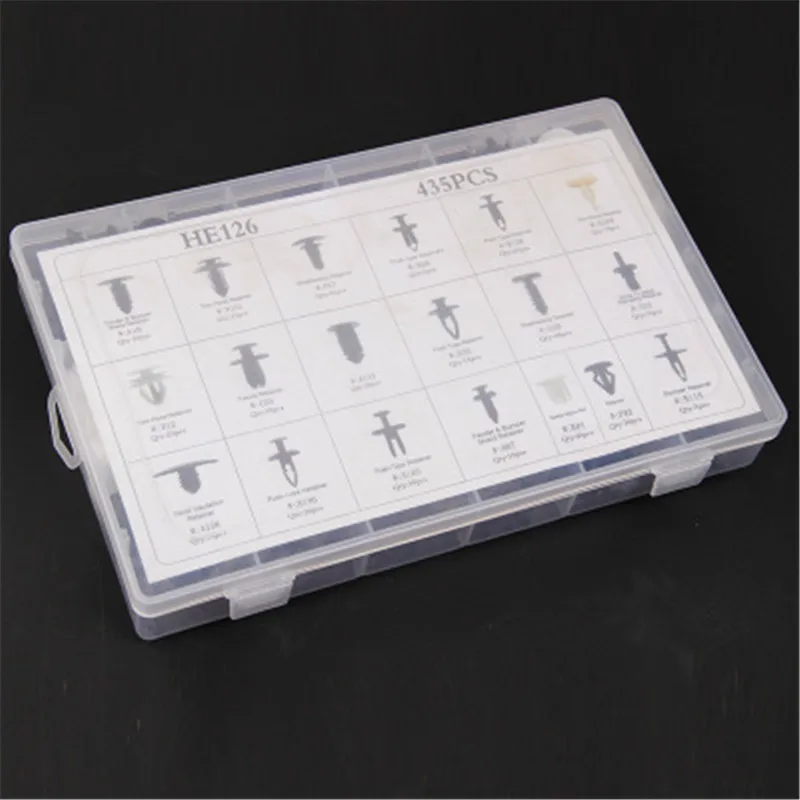 435 PCS Boxed Buckle Door Nail Driver Disassembly Tool Car Door universal Mixed Car Fasteners clips Auto Bumper Rivet Retainer