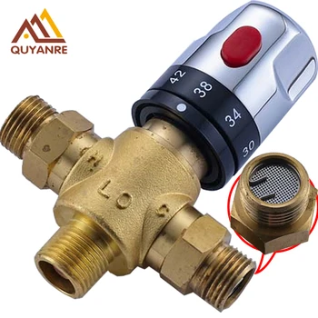 

Free Shipping Thermostatic Valve Temperature Mixing Valve for Solar Water Heater Valve Chrome Constant Water Mixers