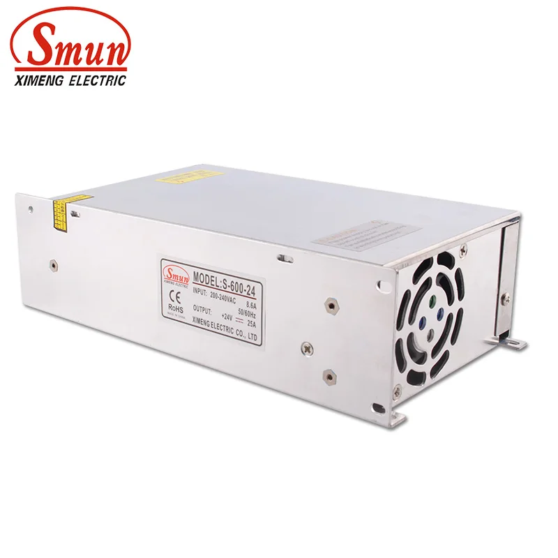 600W 25A 24VDC Output 110//220VAC Input LED Switching Power Supply Regulated