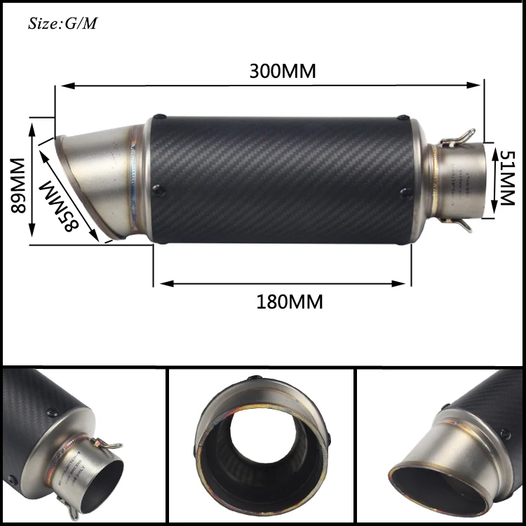 245-300 мм универсальный глушитель выхлопной трубы мотоцикла на Silp Модифицированная 38-60,5 мм нержавеющая сталь глушитель выхлопной системы