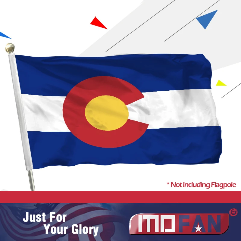 MOFAN Colorado State Polyester Flag Canvas Header and Double Stitched