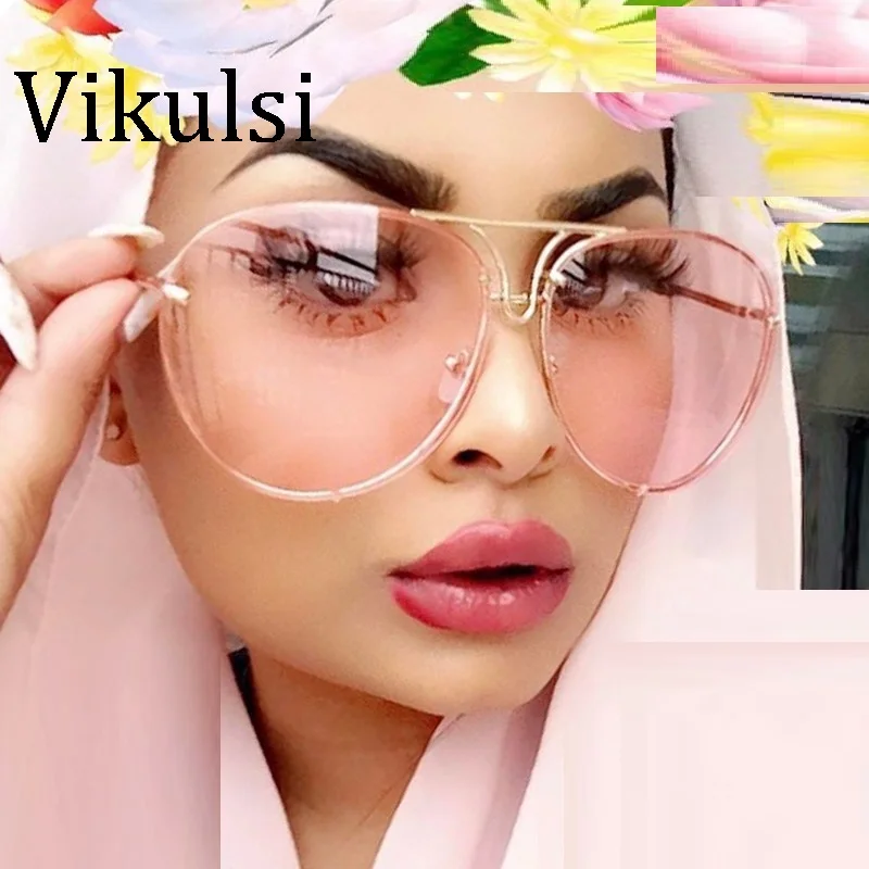 Уникальные винтажные очки прозрачные женские без оправы негабаритные оттенки