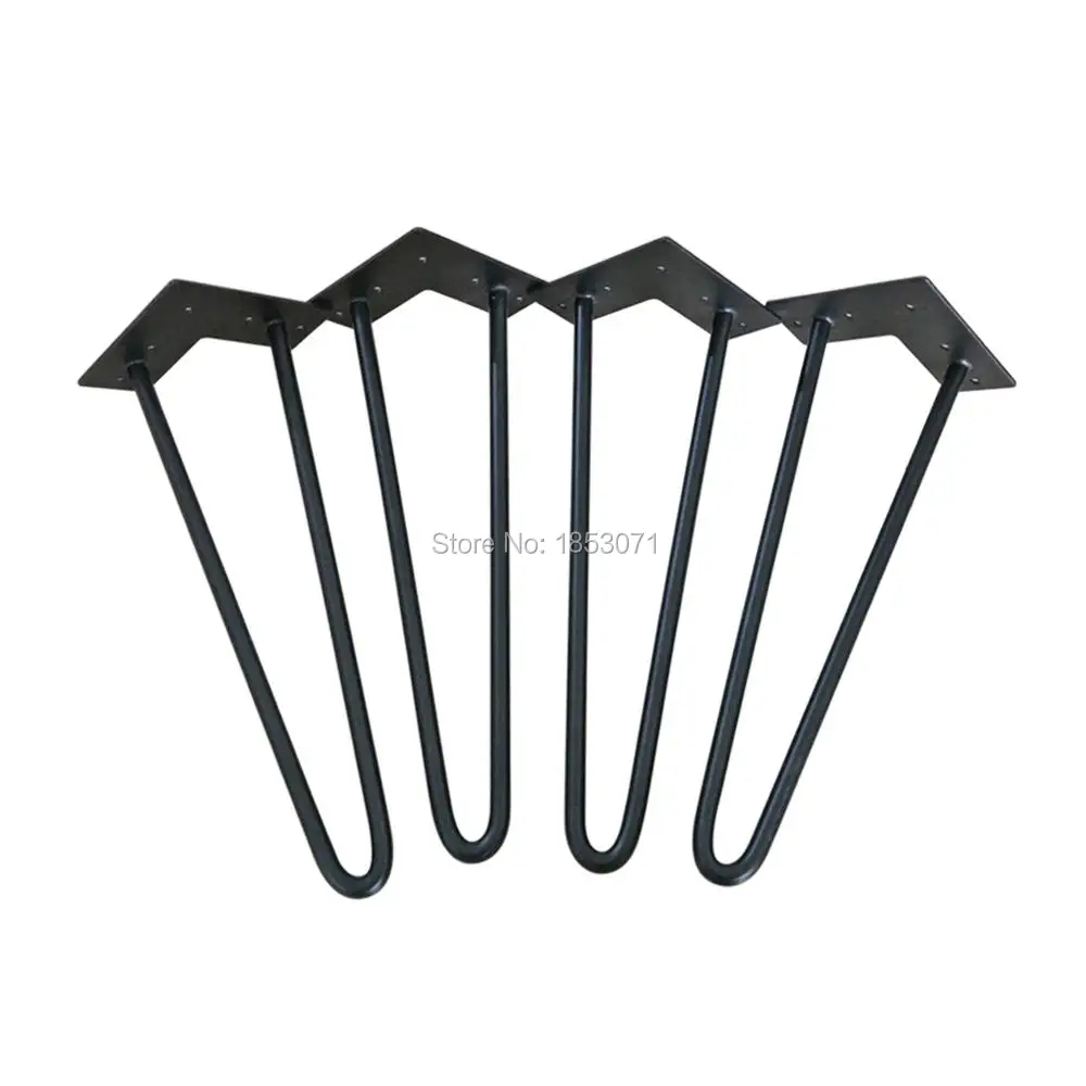 

Set of 4 , Hairpins Legs 35 cm,Low Coffee Table ,2 ROD 12mm Solid Iron Bar ,DIY Black Table Bench Chair Leg