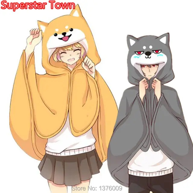 Us 1328 28 Offharajuku Style Cloak Kawaii Girls Shiba Inu Doge Husky Cosplay Cape Lovely Anime Animal Halloween Costume Homewear Men Women Boy On