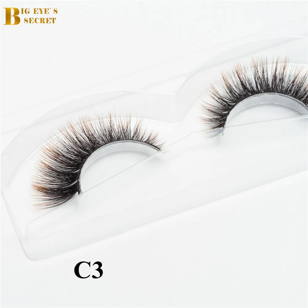 Bonito e de Bom Projeto Gosto Colorido Cílios Falso Vison Própria Marca Seda Natural Lashes Postiços 3d