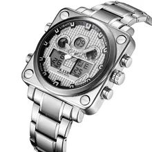 Часы мужские черные прозрачные стразы полностью Стальные кварцевые цифровые часы водонепроницаемые лучшие часы по дропшиппингу Relogio Masculino