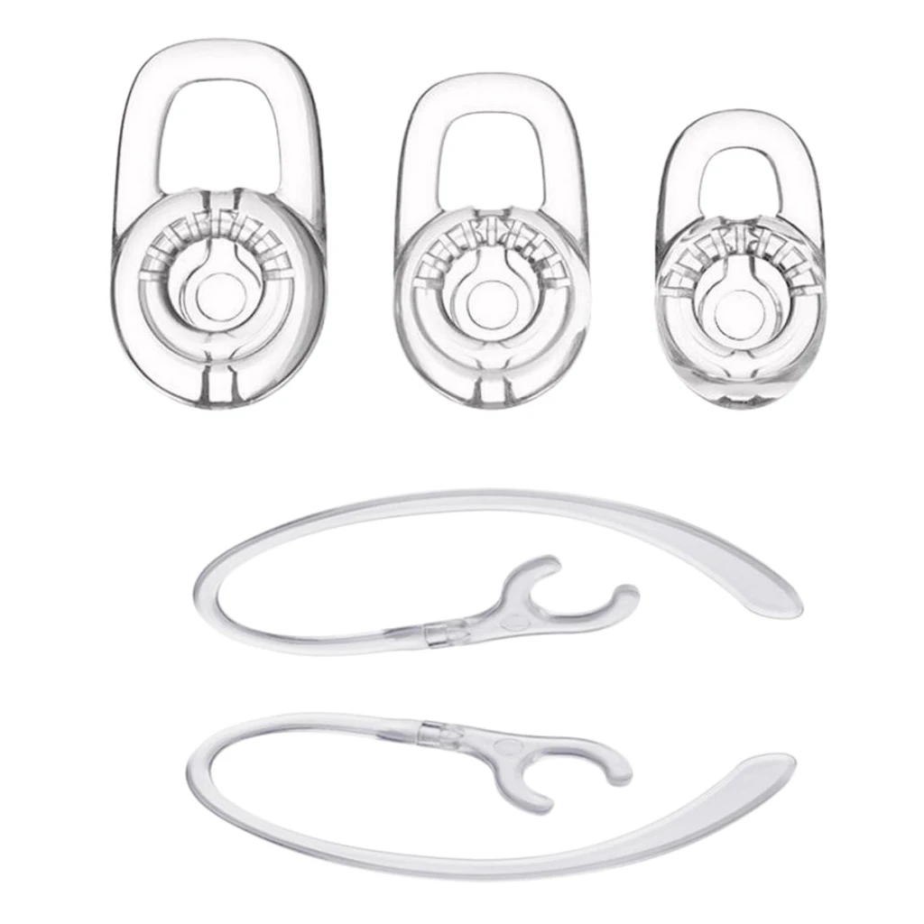 360 Degree Rotate Silicone Anti-Slip Ear-hook and S M L Soft  Ear Glue Earbuds Tips Replacement Earbud Covers