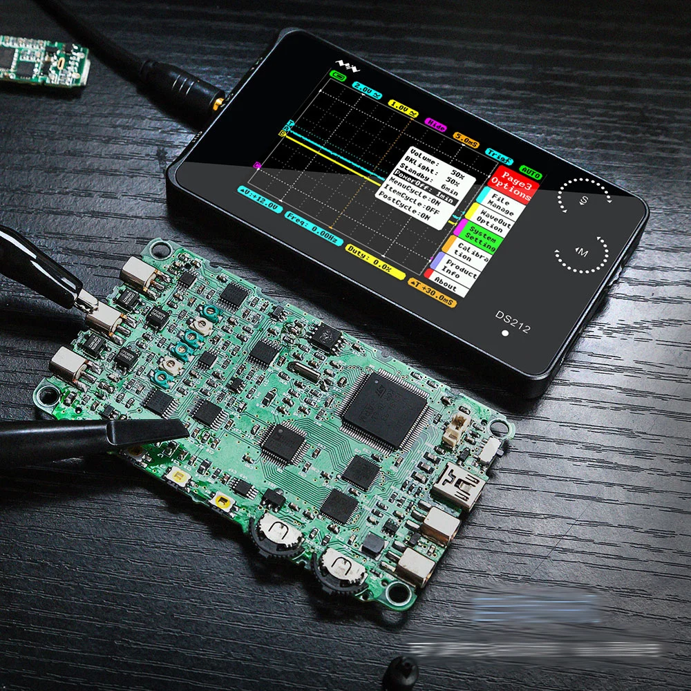 DS212 ЖК цифровой портативный мини ручной хранения осциллографа мультиметр сенсорный экран USB измеренная частота сигнала
