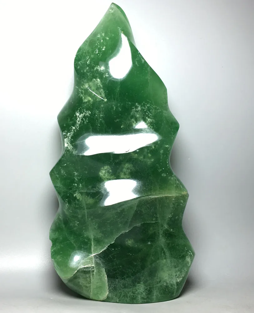 

1615G FLUORITE Flame! NATURAL GREEN FLUORITE Flame Mineral Specimen Crystal Quartz Home Decorations Reiki Fengshui Collection