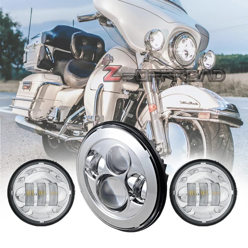For harley Road King motorcycle headlight daymaker 7" LED H4 projector
