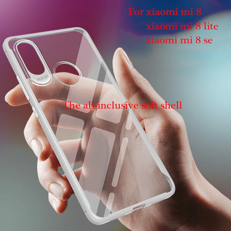 

TPU Soft Bumper Case On The For xiaomi mi 8 9 8lite 8X 8 Youth Shockproof Case Cover For xiaomi mi 9 Silicone Glass Phone Case