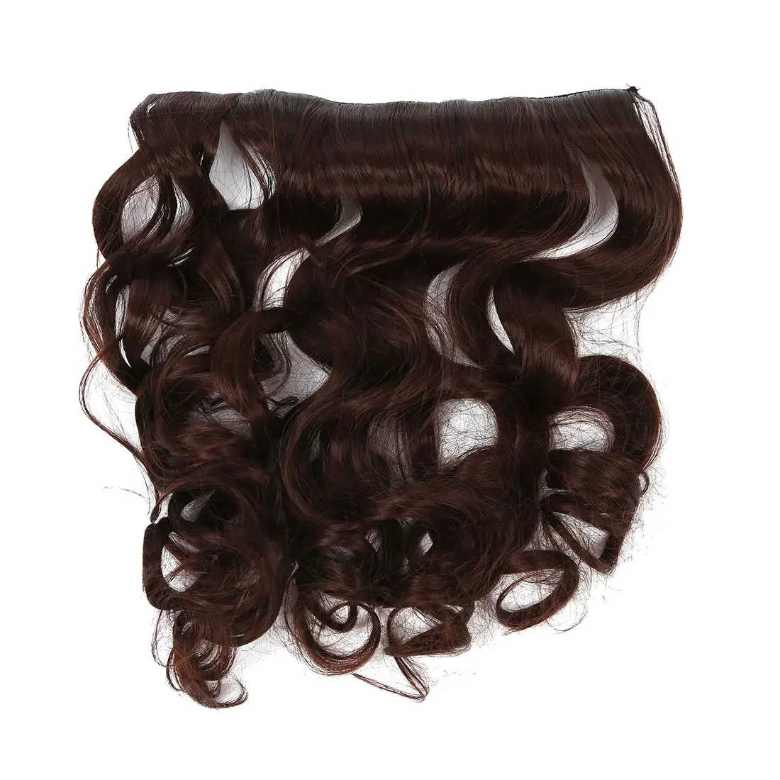 

Width 25cm Lady Sexy Long Curl Wavy Clip-on Hair Extension Dark Brown Gift