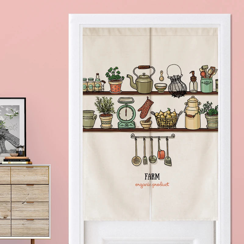 

Nordic Door Curtain Partition Decoration Kitchen Curtain Toilet Half Curtain Japanese Curtain Noren Feng Shui Door Curtain
