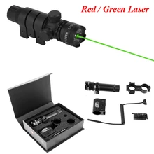 Hunting Optics Sight Red / Green Laser Sight Military Equipment 5mw Tactical Laser Riflescope With 20mm Mount & Tail Switch tactical 5mw red laser sight rifle scope riflescope designator 20mm mount tail switch for hunting