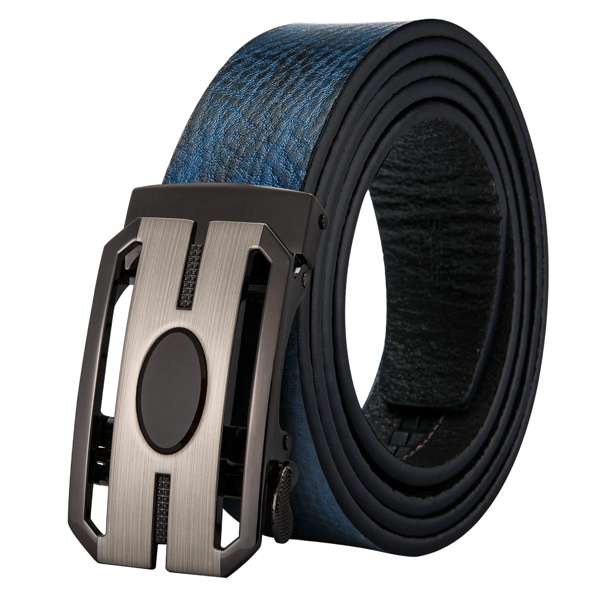 0 : Buy Hi Tie Mens Designer Leather Belts for Men Blue Leather Casual Belt for ...