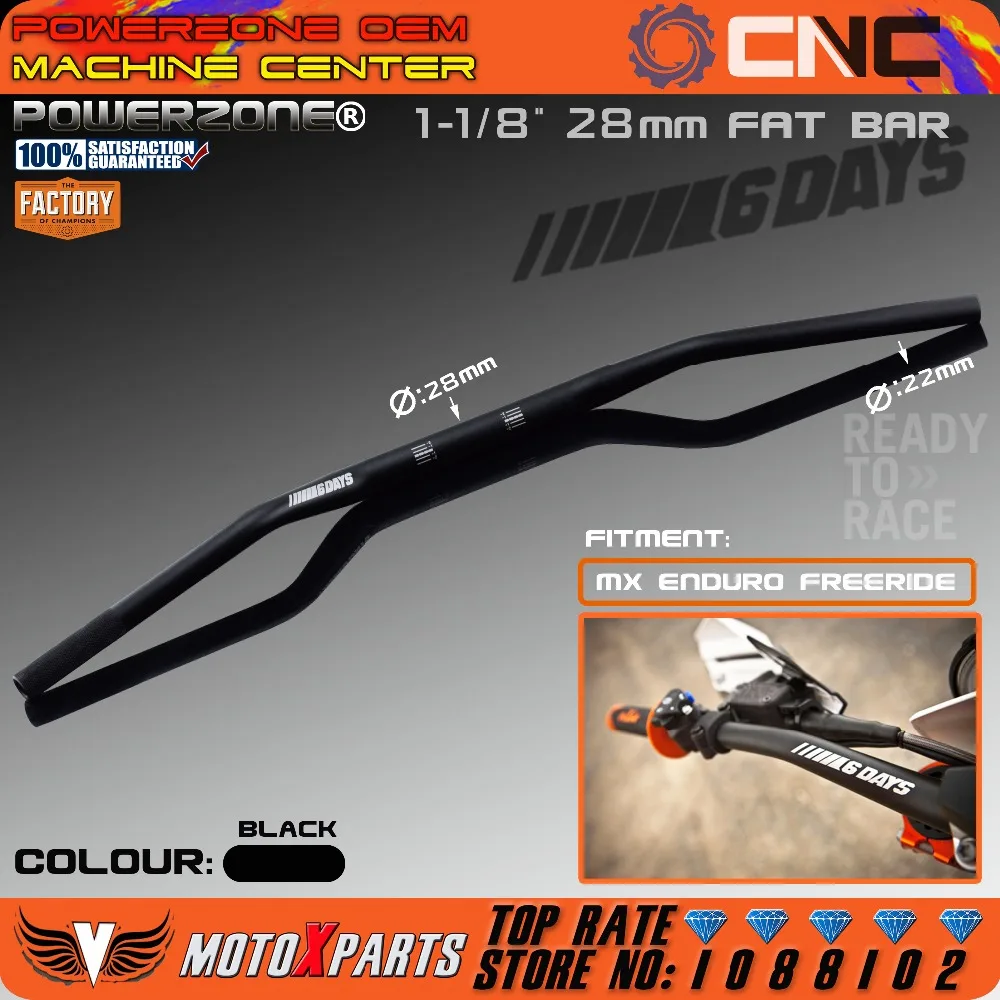 Руль SIXDAYS для мотоцикла 1 1/8 &quot мотокросса KTM SX SXF EXC XCW EXCF Freeride Enduro CRF YZF WRF KXF|handlebars fat