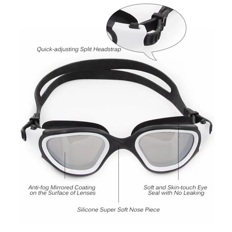 Силиконовые очки для плавания в виде Кита, очки для плохого плавания, анти-туман, УФ очки для плавания для мужчин, wo мужские диоптрии, спортивные очки с коробкой