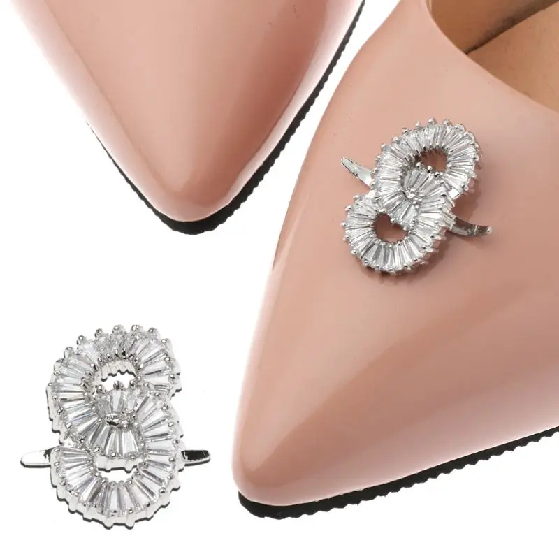 3 Styles Floral Shoe Decoration Crystal Luxury Women Clothes Charms DIY High Heels Sandals Pumps White 1pc New