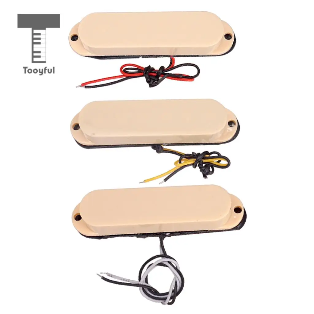 Tooyful 3 Pieces Closed Guitar No Holes Cover Single Coil Pickup for Strat Electric Guitar Parts