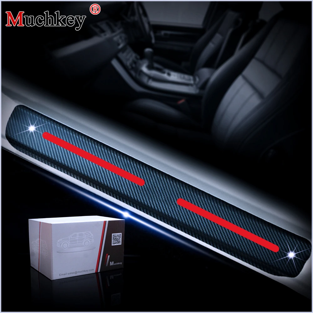 

4pcs 4D Carbon Fiber Car Scuff Plate Door Sill Guard Car Stickers For Seat Leon 2 FR+ Ibiza cupra Altea Belt Racing car styling